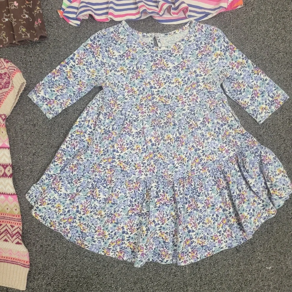 Gymboree Old Navy H&M 2T Dress Lot Girls 4pc Floral Striped Fair Isle Knit